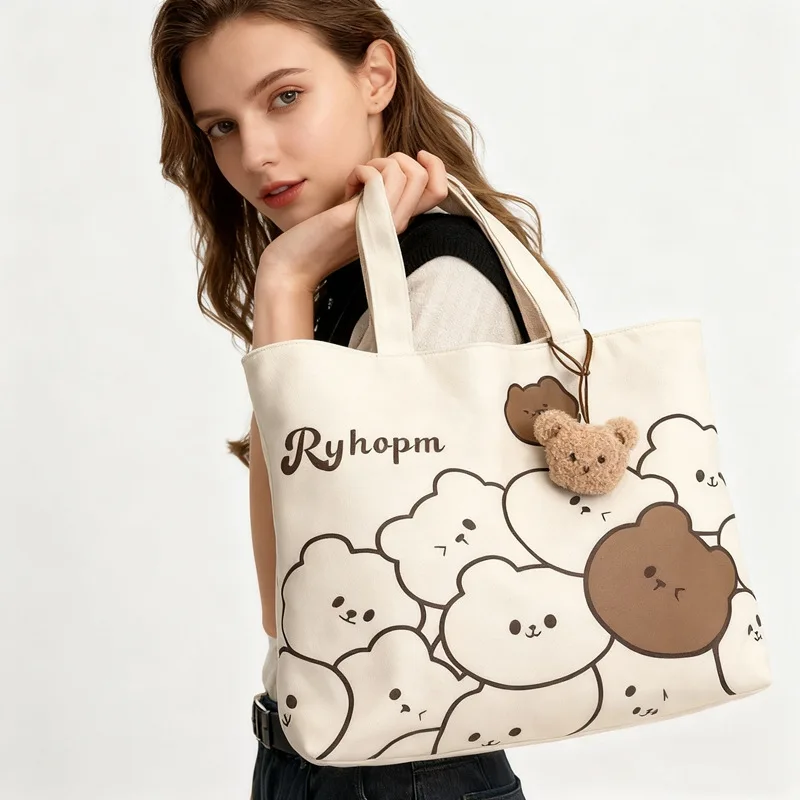 Commuter Japanese-style Creative INS Single-shoulder Large-capacity Student Cloth Tote Bag, Versatile for Classes