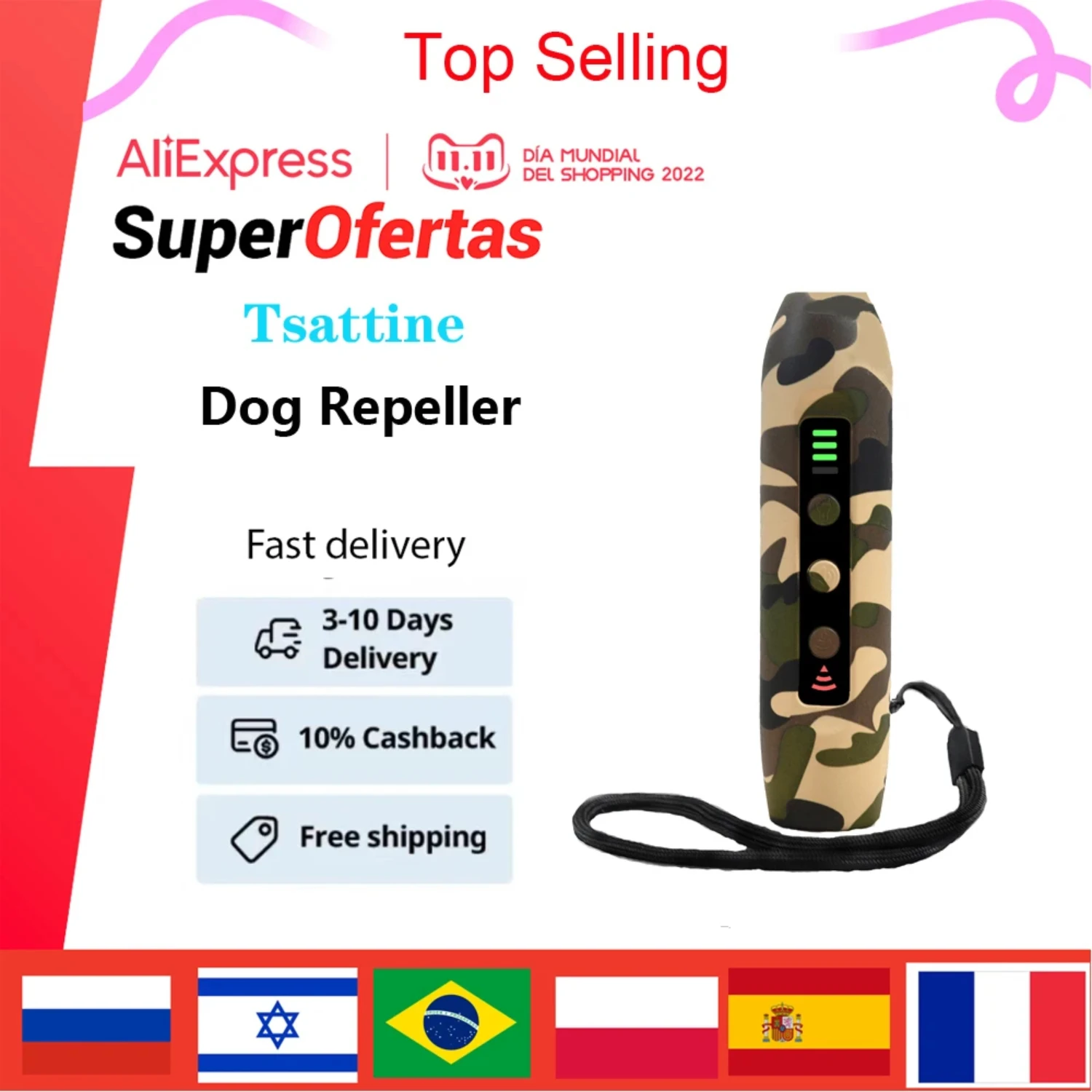 Anti Barking Device Dog Repeller Animal Repellent  Ultrasonic Dog Bark Deterrent Devices Dog Training  3 modes  Rechargeable