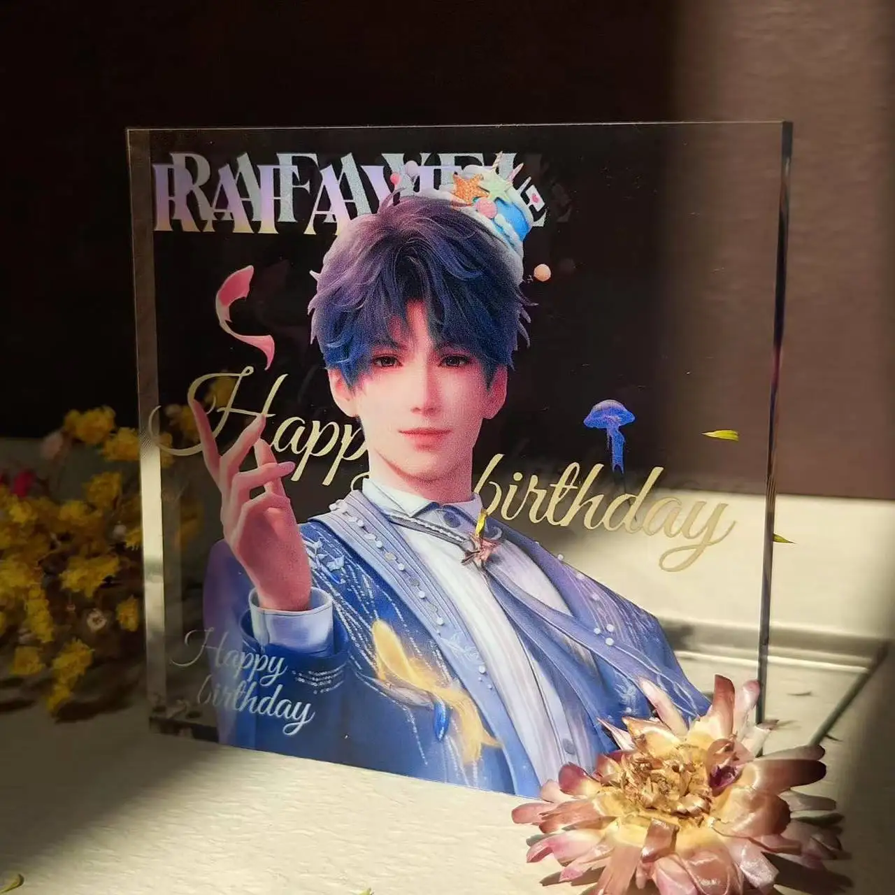 

Anime Game Love and Deepspace Rafayel Zayne Xavier Cosplay Acrylic Transparent Brick Signboard Desktop Ornament Birthday Gift