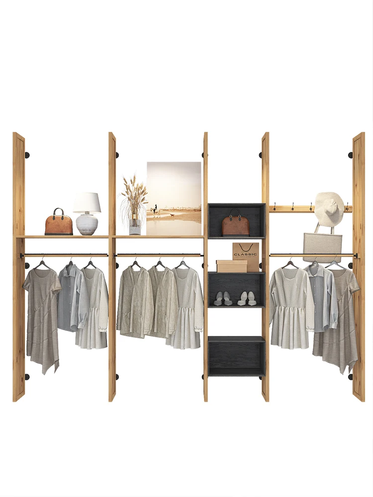 

Women's wear display solid wood floor-standing display rack