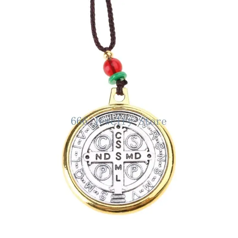 F2TD Benedict Necklace Religious Protector Pendant Benedict Religious Necklaces