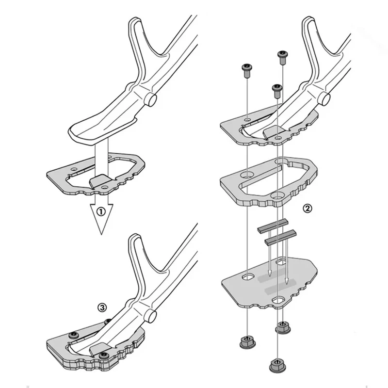 For BMW R1300GS R 1300 GS GS1300 2023-2024 Motorcycle Accessories Kickstand Foot Side Stand Extension Pad Support plate