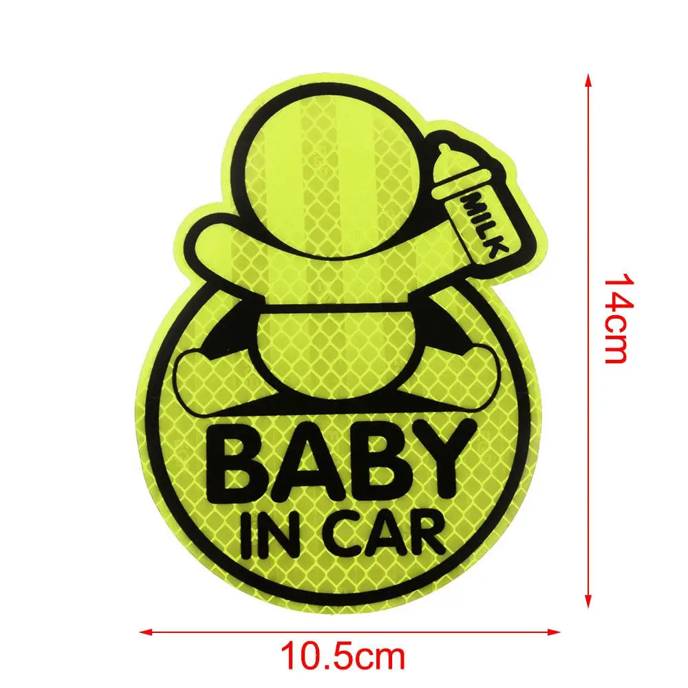 Reflective Baby On Board Baby in Car Window Bumper Sticker Vinyl Decal Cute Sign