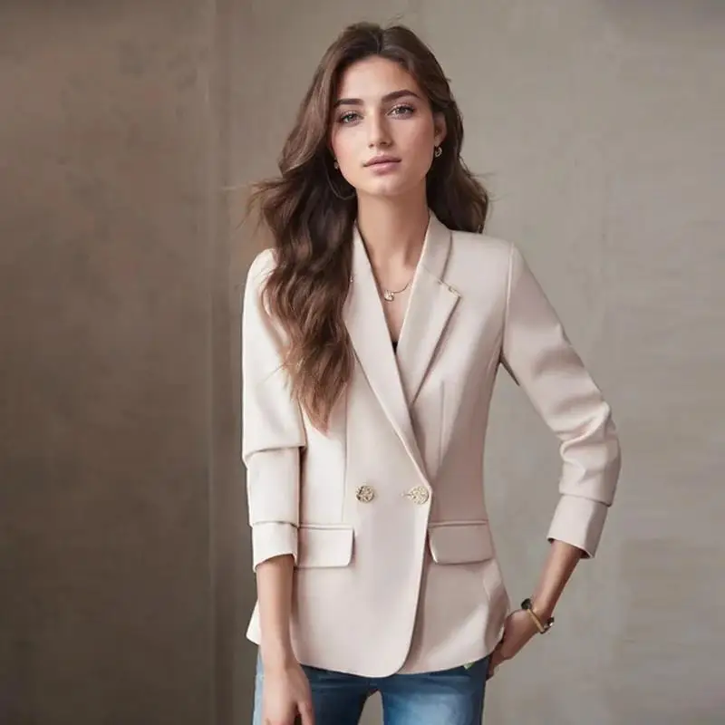 Spring Women's Casual Blazers Feminino Korean Style Fashion Long Sleeve Plus Size Jackets Coats Outerwears Veste Femme