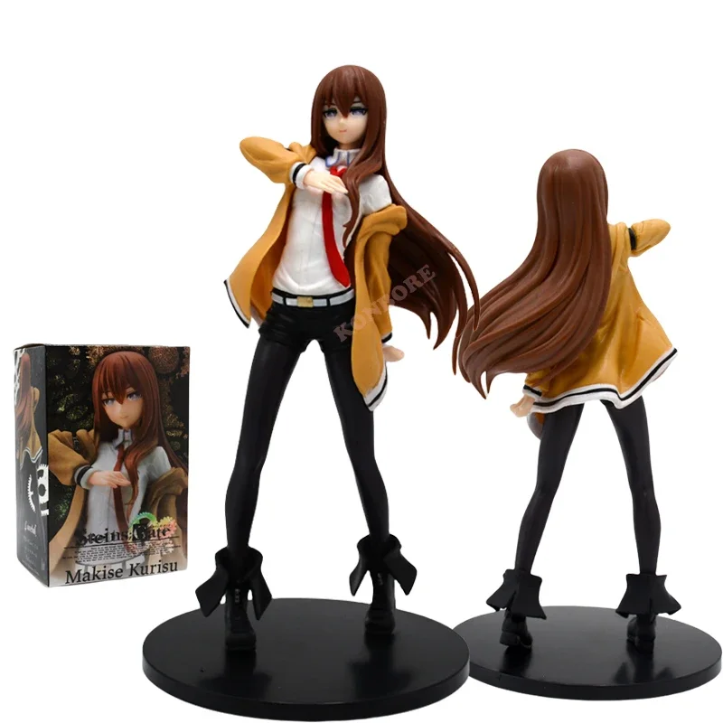 18cm Steins Gate Anime Girl Figure Makise Kurisu Action Figure Steins;Gate Kurisu Makise Figurine Collectible Model Doll Toys