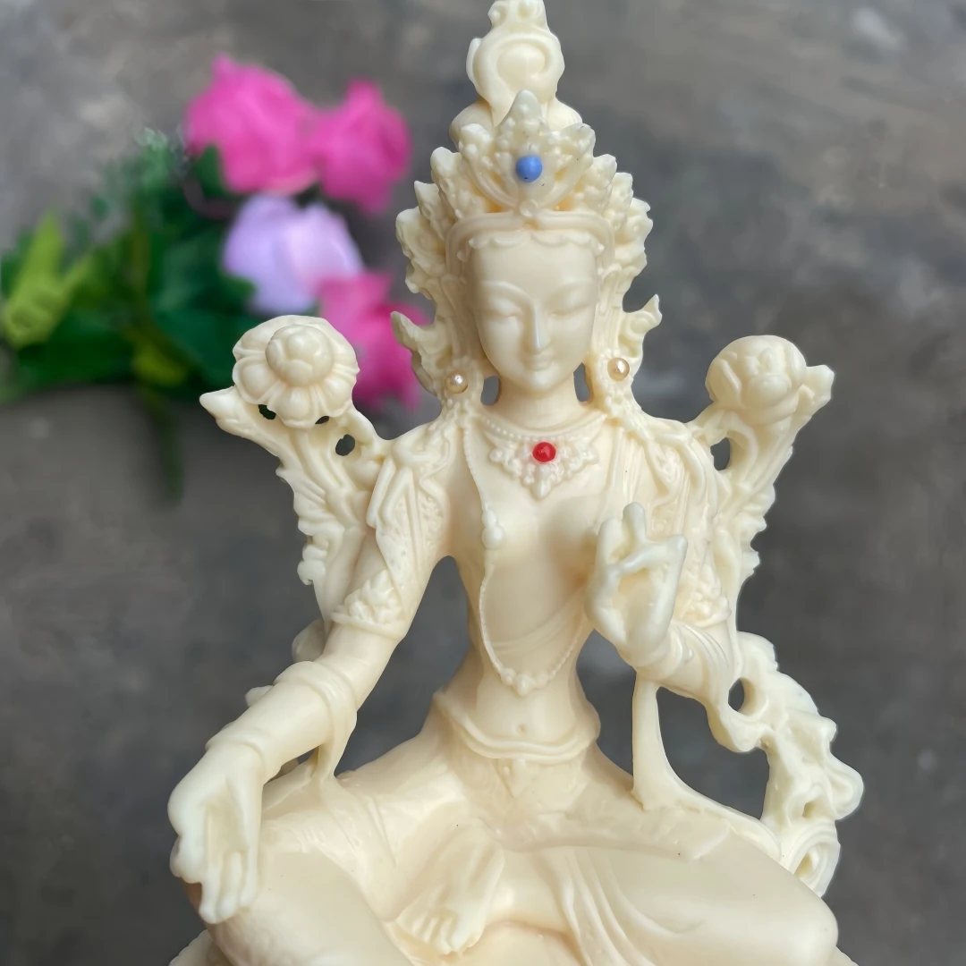 Ivory Fruit Huang Caishen Green Tara Home Decor God of Wealth Guanyin Bodhisattva Crafts Car Ornament - Wealth & Wisdom Symbolis