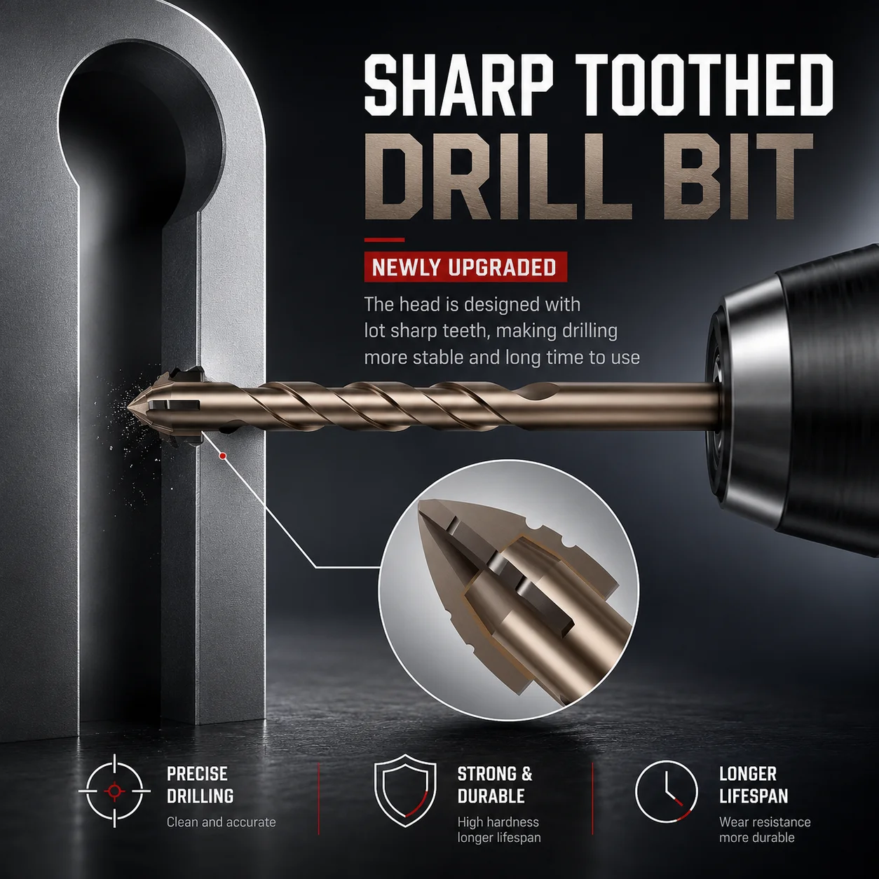 7Pcs Carbide Drill Bit Set, High Hardness Tile Drill Bits (3-12mm), Manganese Steel Hex Shank for Ceramic, Porcelain, Glass, Concrete & Metal, Fast Drilling Durable Tool Kit Precision Cutting Long Lasting Performance Industrial Grade Use Qualit
