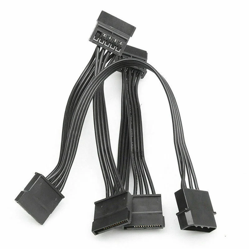 

8X 4-контактный кабель питания IDE на 5-портовый кабель питания 4-контактный Molex на мульти-порт SATA 18AWG Провод питания для жесткого диска HDD SSD ПК