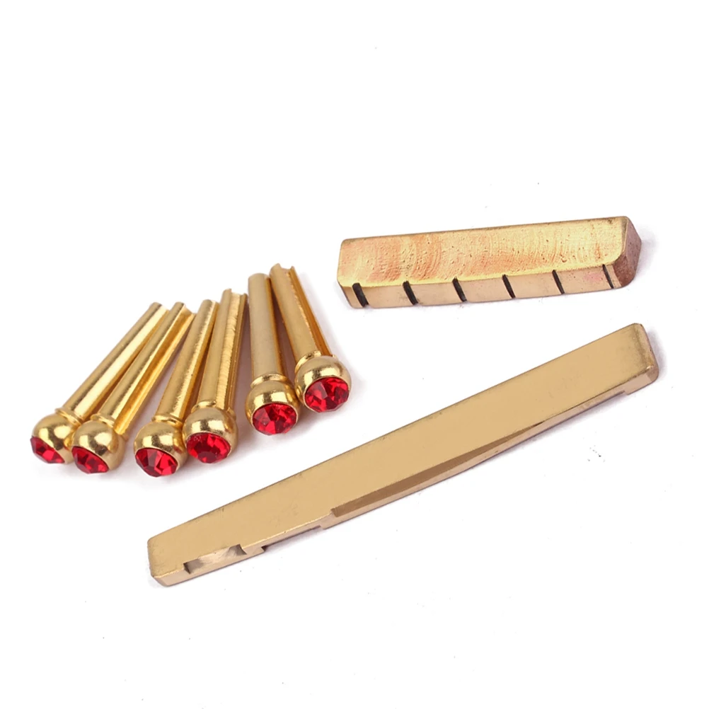 

Copper String Nail Acoustic Guitar Blue Parts Brass Bridge Nut High Quality Smooth Long Use Premium Material Guitar