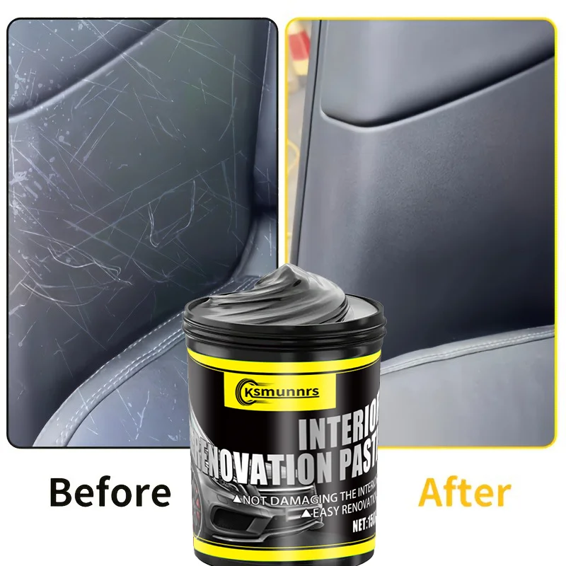 Car leather care cream - suitable for nourishing and refurbishing seats, steering wheels and door panels, with plastic parts image 5