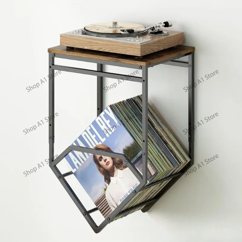 Vinyl Record Wall Mounted Storage Rack, Wall Shelf for Record Player, Book Magazine Holder