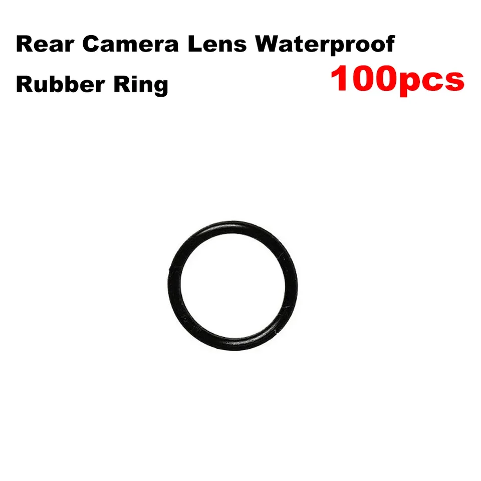 100 piezas Anillo de goma circular de sellado impermeable para cámara trasera, ranura para lente, para teléfono X XR XS 11 12 13 Mini 14 Pro Max, piezas de reparación 3