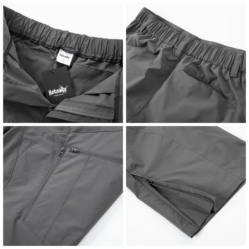 2025 American Functional Zipper Cargo Trousers Tapered Multi Pocket Workwear Casual Micro Side Split Cargo Pants Men Slim Fit