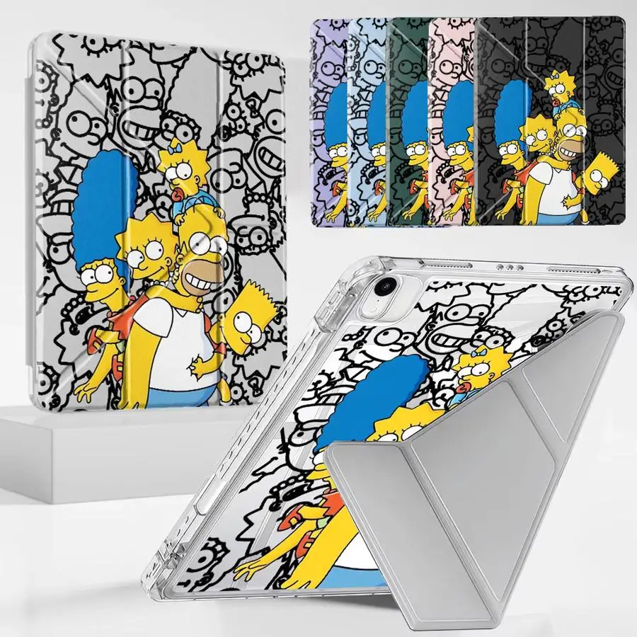Simpson Cartoon Y-Fold Holder Cover Tablet Case For iPad Pro 2025 Mini 6 7 Air 4 5 M3 M2 1 2 M4 11inch Pro 11th 10th 9th 8th 7th