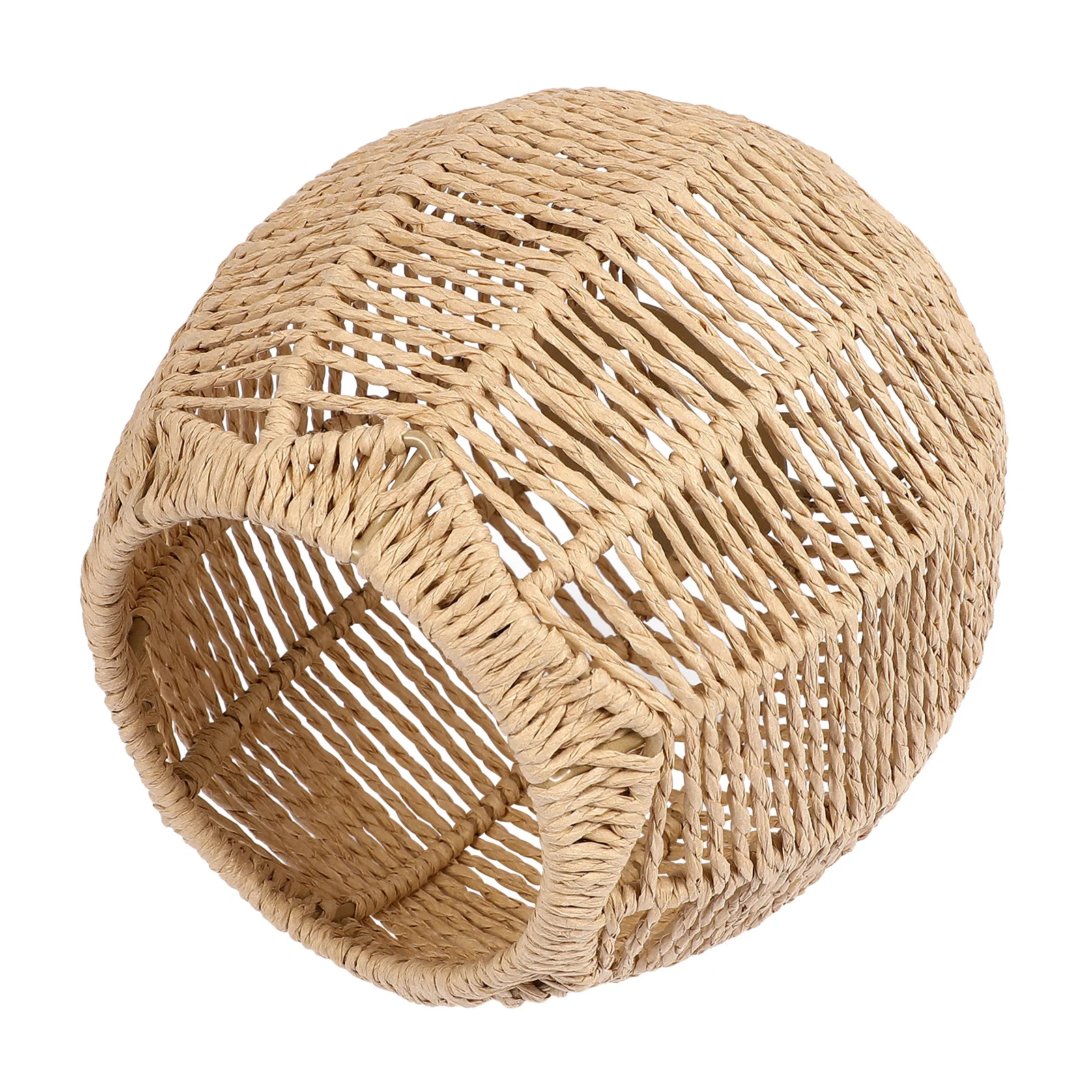 Lily Pad Imitation Rattan Lampshade Ceiling Light Outdoor Chandelier Khaki Cover Paper Woven