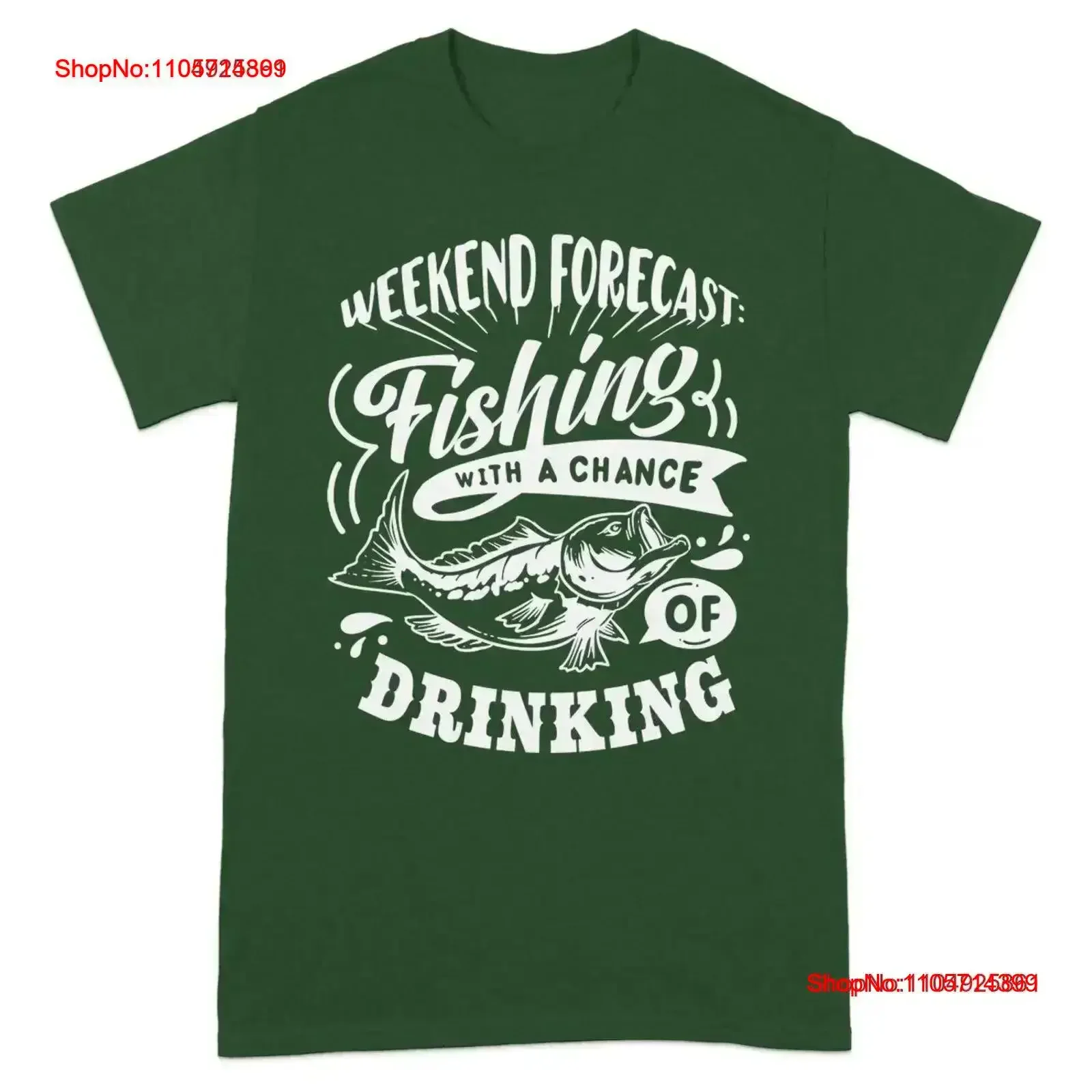 Funny Fishing T Shirt Weekend Forecast Fisherman's Humor Chance of Drinking Cool Top vintage Washed graphic designer clothes