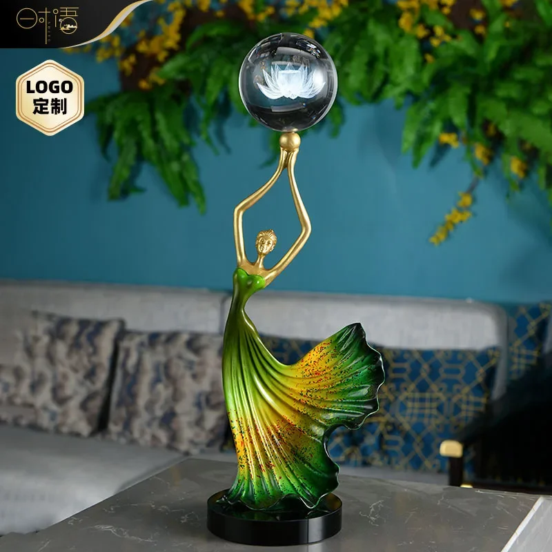 DSA Peacock Dance Crystal Trophy Resin Dance Latin Ballet