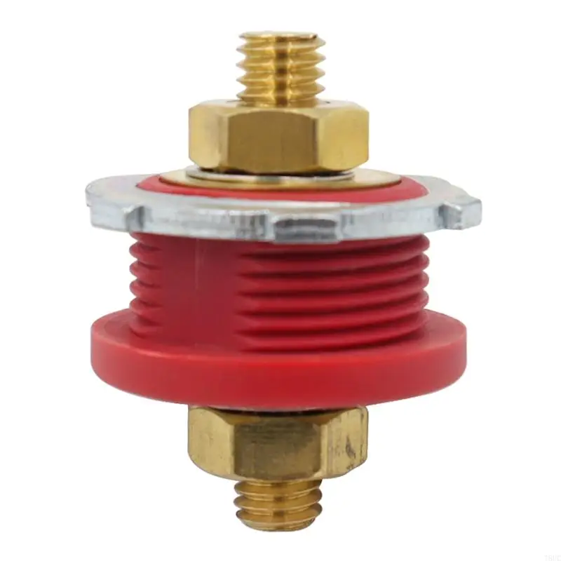 T8UC Auto Battery Terminal Bulkhead Feed-Thru Panel Positive Connector Post 3/8"