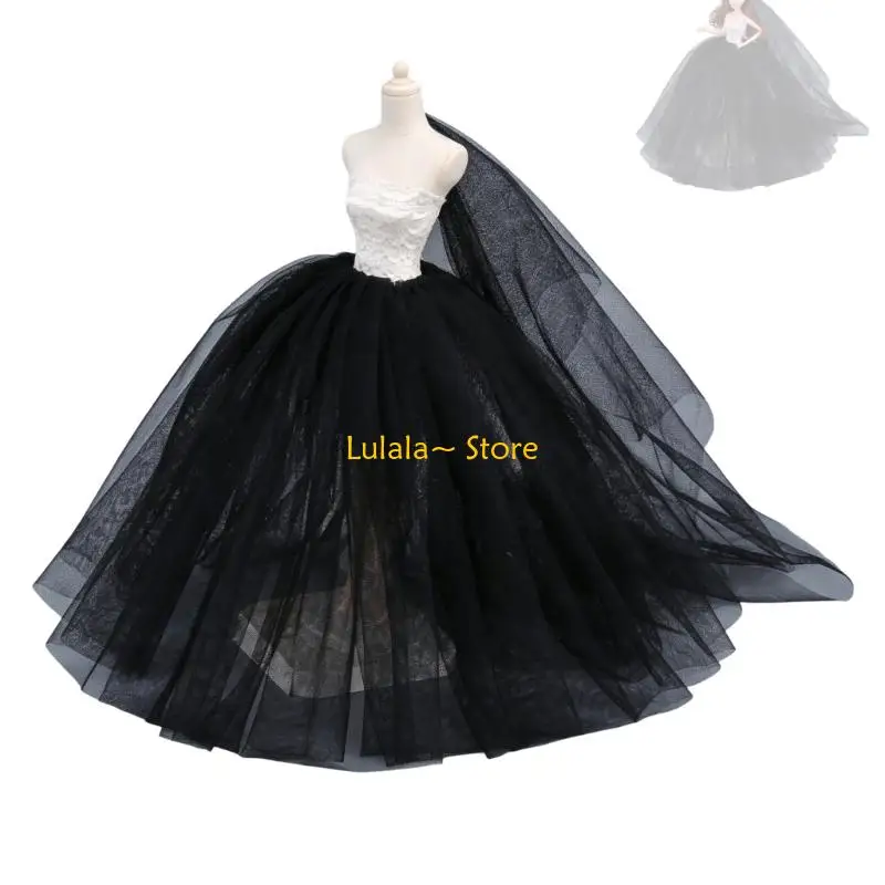 Y4QA Doll Wedding Dress with Veil Display Accessories for 30cm Figure Doll Photo Wear