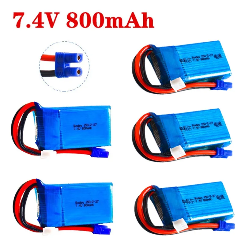 2S 7.4V 800mAh 35C bateria Lipo dla Walkera Rodeo 150 F150 zdalnie sterowany Quadcopter model RC dronów z wtyczką EC5 7.4V bateria dronów