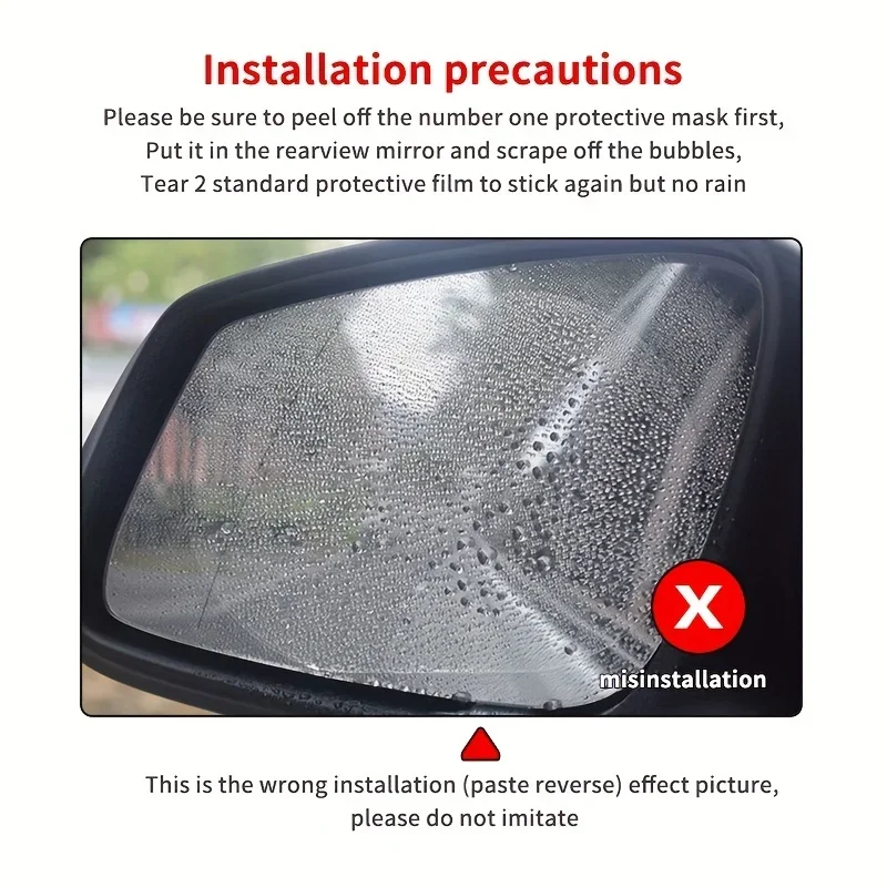 2 قطعة مرآة الرؤية الخلفية للسيارة واقية مقاومة للمطر ومضادة للغشاء ملصق سيارة ملحقات الحماية