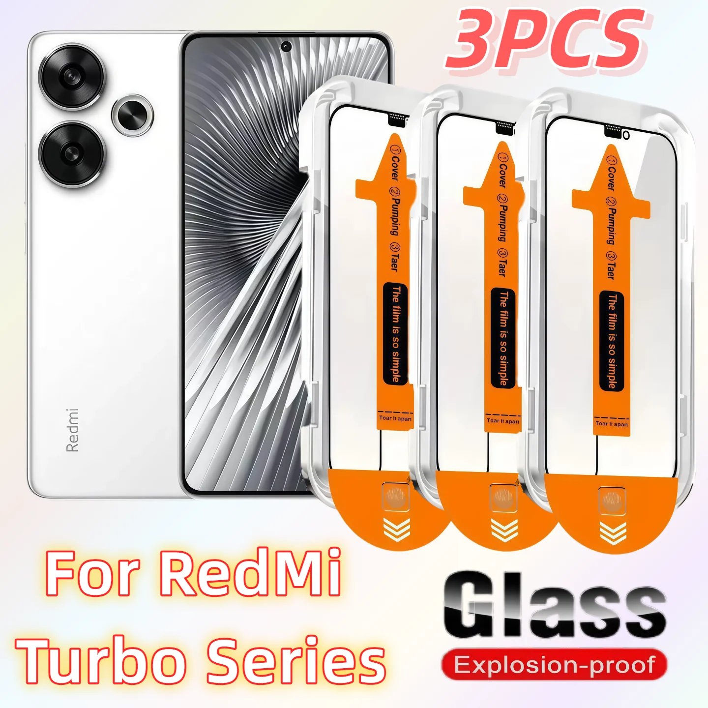

Набор из 3 защитных стекол HD для Redmi Turbo 3/Turbo 4/Turbo 4 Pro, твердость 9H, без пыли и пузырьков