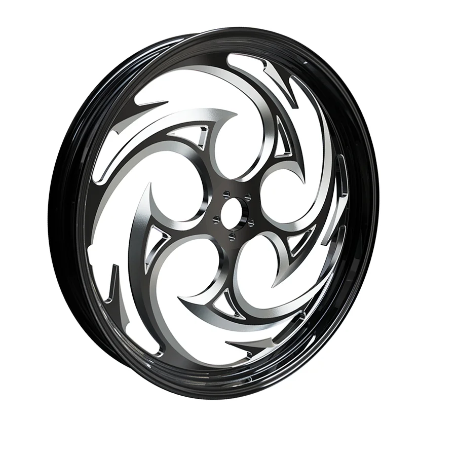 New Hot Sale Swirl Spoke Aluminum 6061 T6 Black Motorcycle Wheel for Street Glide 2008-2025