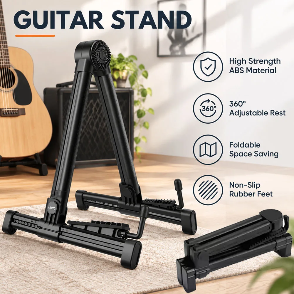Adjustable ABS Guitar Stand Folding A Frame Floor Universal For Acoustic Classical Electric Bass Guitars Banjo Ukulele