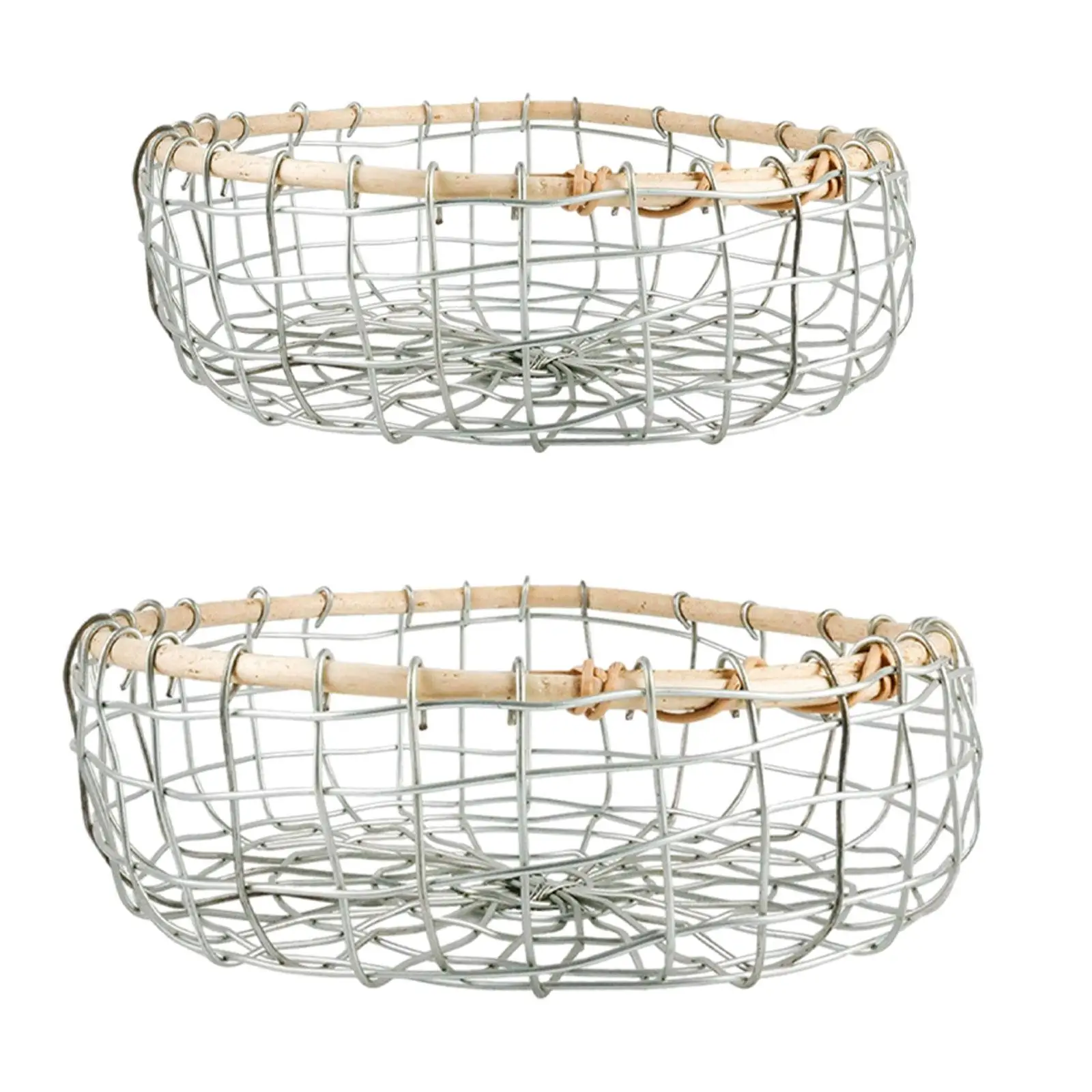 Kitchen Vegetable Fruit Basket Wire Basket Iron Fruit Bowl Chicken Egg Storage Basket for Shelf Camping Home Bathroom