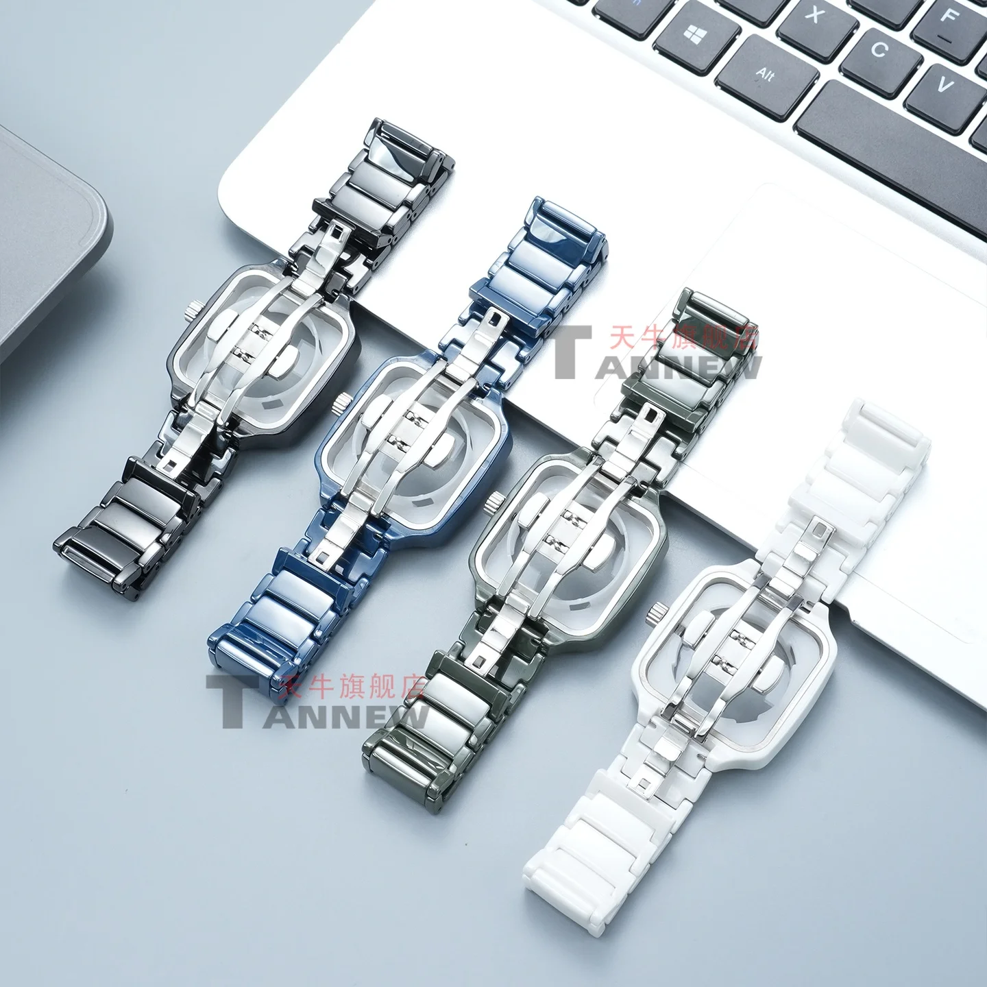 Full Ceramic Case & Strap Set for Rado True Thinline, Replacement Watch Housing and Band for R27083202 38mm