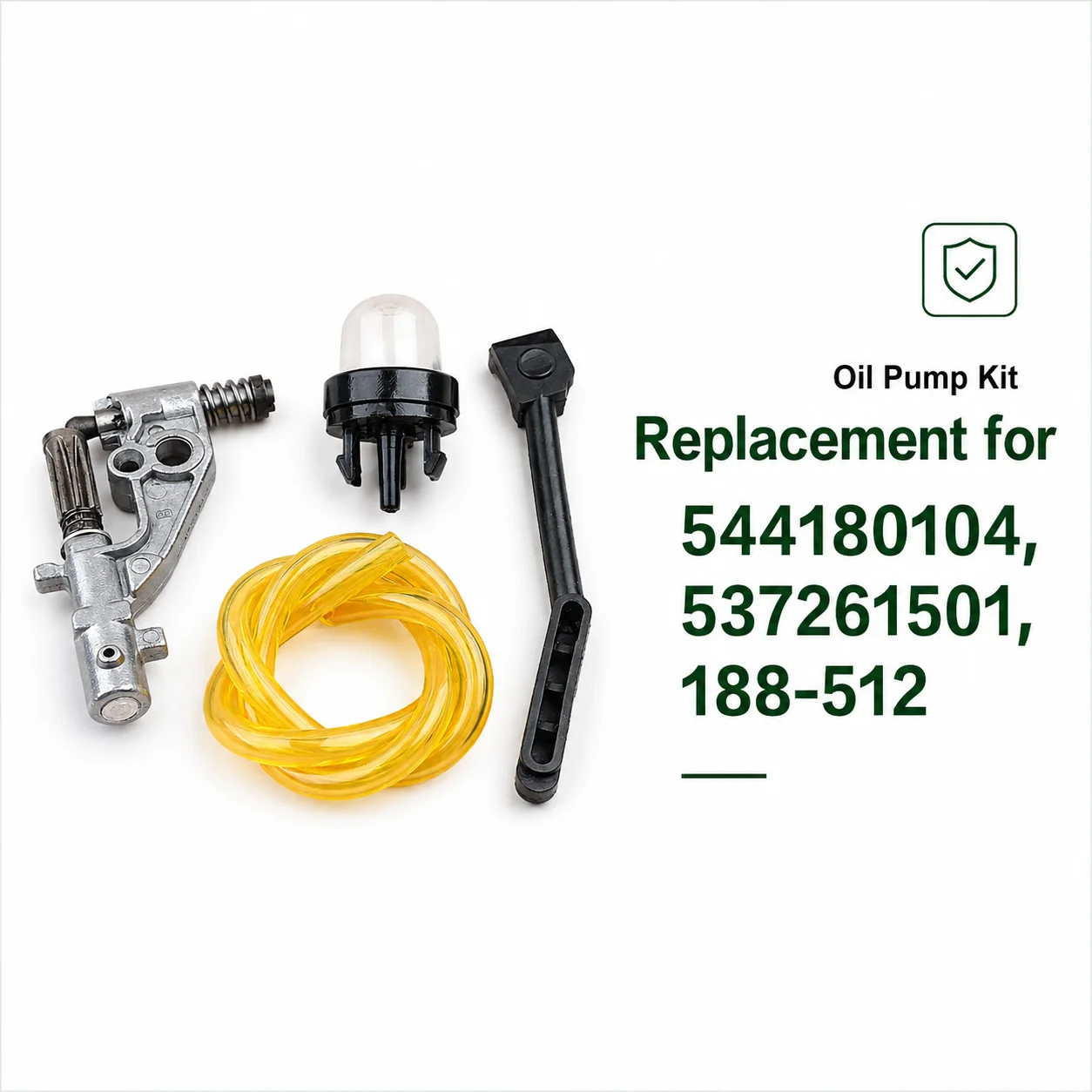 Oil Pump Kit For Husqvarna 455 Rancher 455E 460 Chainsaw, Oil Line Primer Bulb Fuel Line, 544180104 537261501 188-512, Saw Parts
