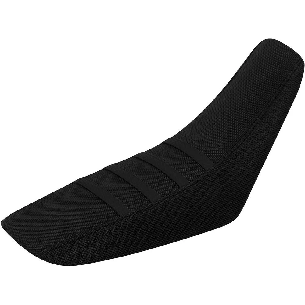 

All-Black Ribbed Motorcycle Seat Cover with Black Ribs, Model #106
