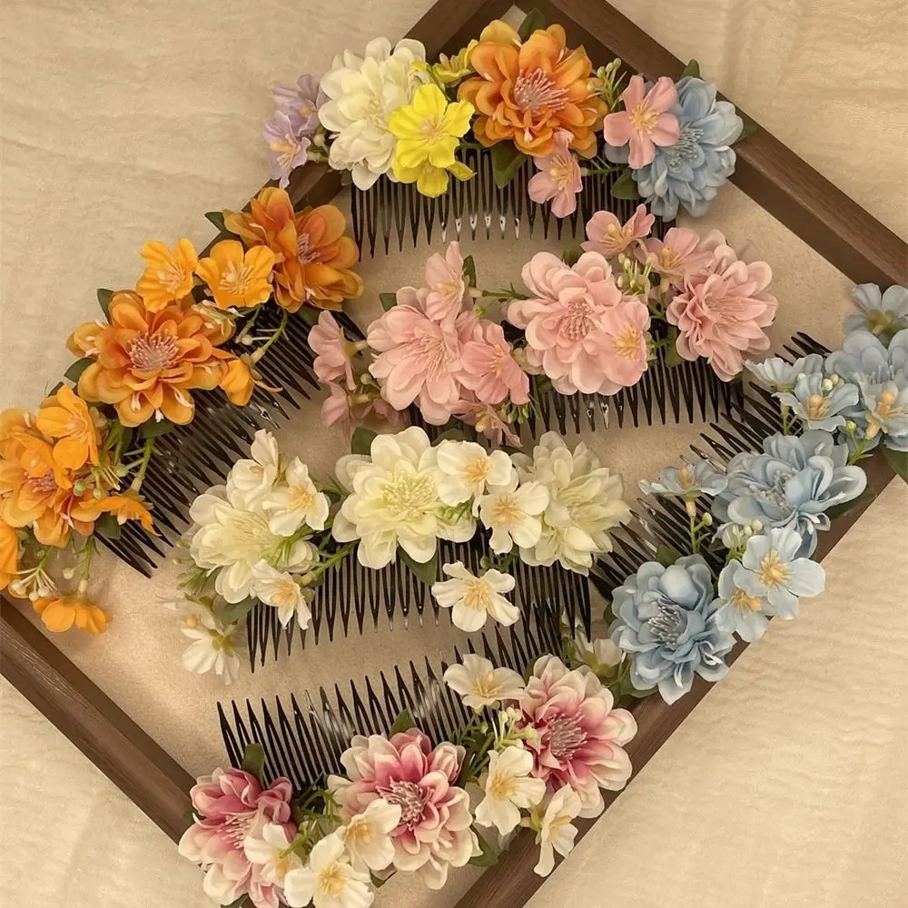 Thailand Flower Hair Comb Hair Clip Flower Wedding Bride Accessories Korean Style Headwear Styling Tools Flower Hairpin Student