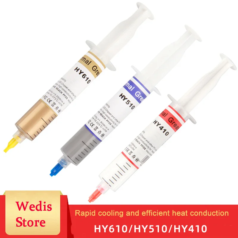 

HY410/510/610 30g silicon thermal paste heat transfer lubricant CPU GPU chipset notebook computer refrigeration injector
