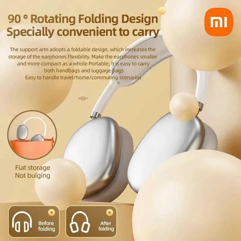 Xiaomi Max P9 Pro Wireless Bluetooth Headphones Hifi Stereo Noise Cancelling Waterproof Mic Pods Over Ear Sports Gaming Headset