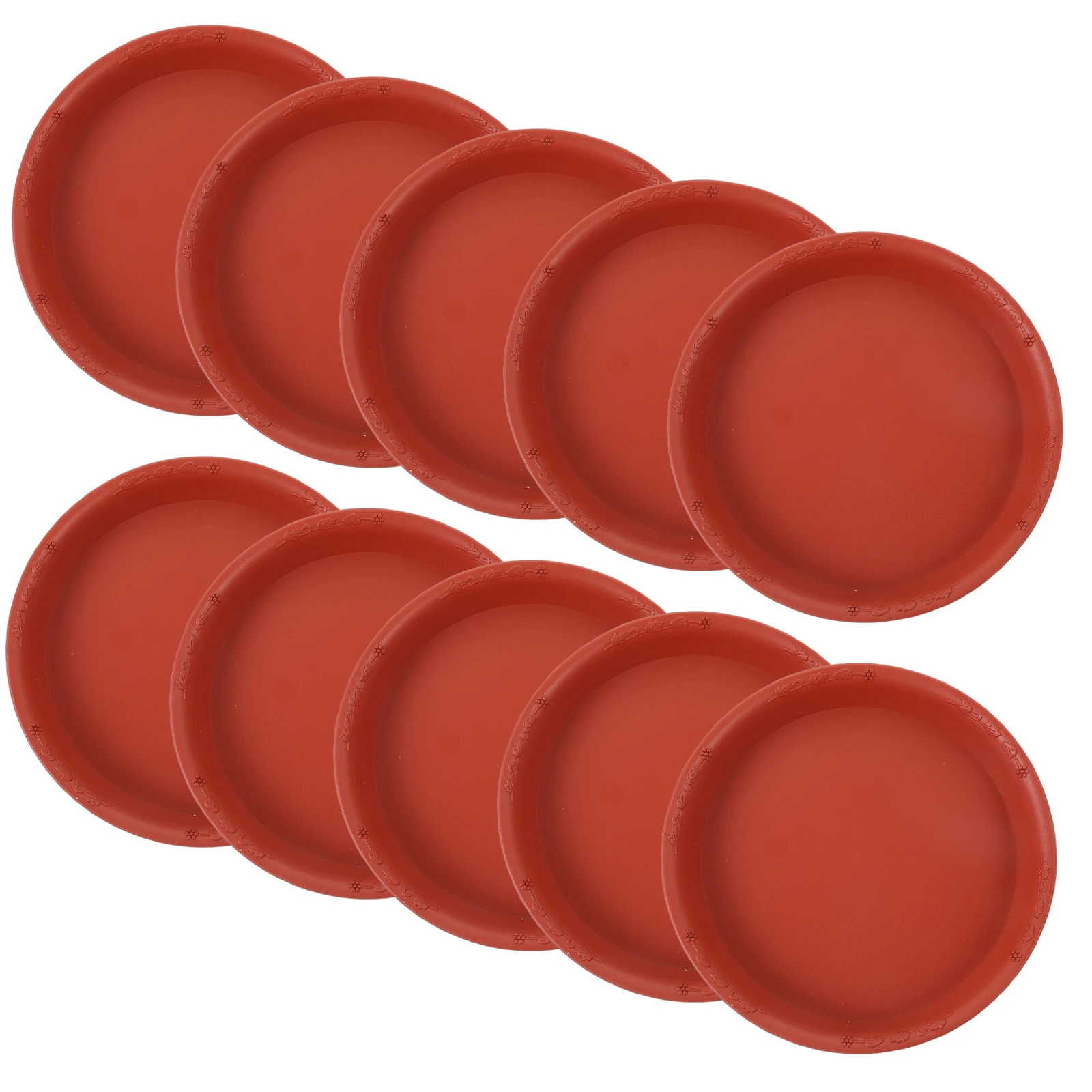 

10pcs Flower Pot Saucers Round Plant Trays Drip Plates Black Brown 140 Size Stable Durable Waterproof Gardening