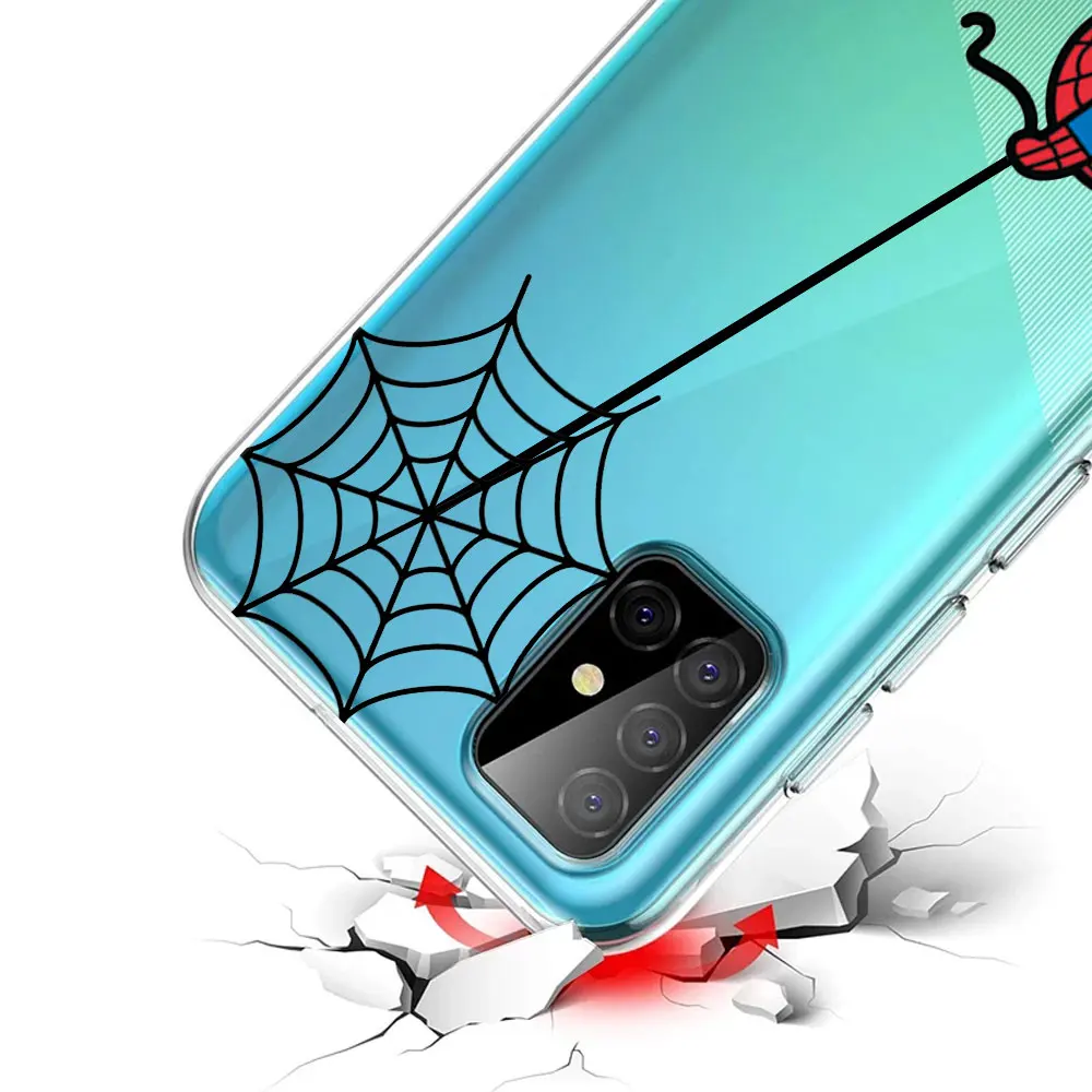 Super Cute Spiderman TPU Case for Samsung Galaxy A15 A21s A51 A13 A35 A54 A55 A41 A52 A53 A71 A14 A21 Transparent Phone Cover