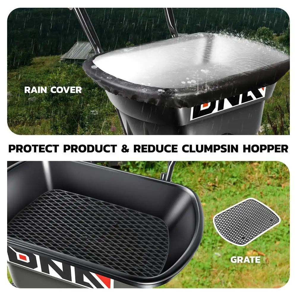 مفرشة بث ممر 80 رطل بسعة 36 كجم/29 لتر عجلات بذارة أدوات مزرعة للحديقة مفرشة بذور للاستخدام في جميع المواسم غطاء للمطر