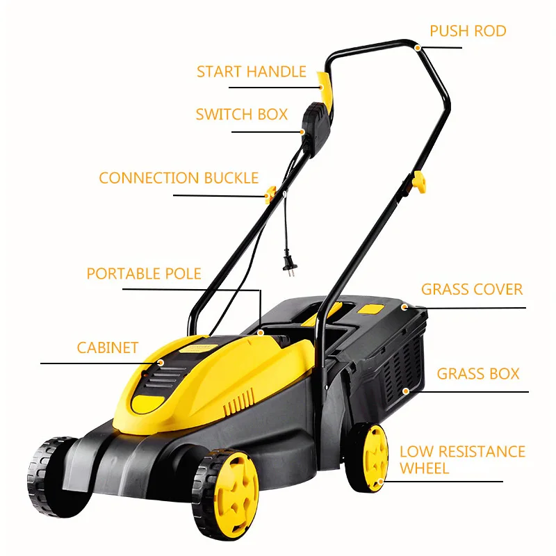 1300W Weeding Shear Household Pruning Mower 3300r/min Lawn Mower Handheld Hedge Shrub Trimmer Electric Multi-function Lawn Mower