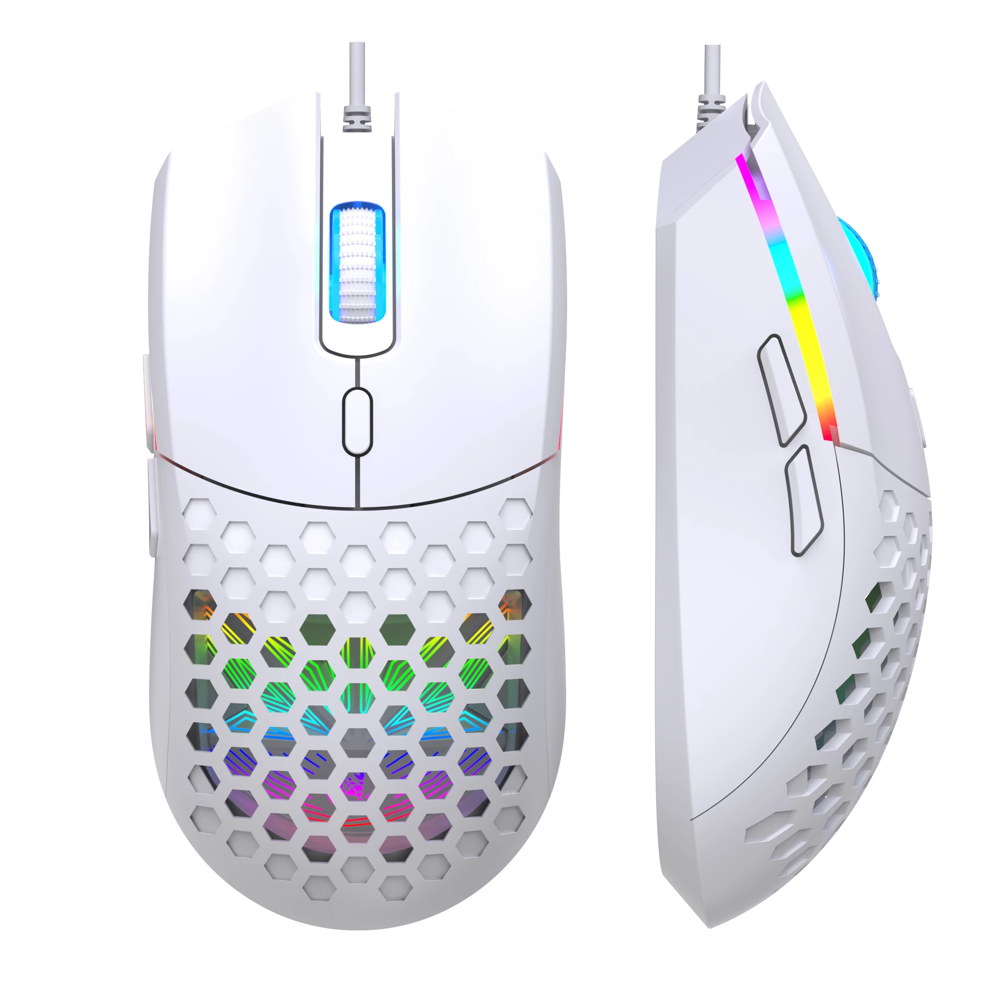 Ratón óptico para juegos HXSJ S500, ratón de juego con cable ergonómico y ligero, ratón USB Plug and Play para ordenador portátil y de escritorio
