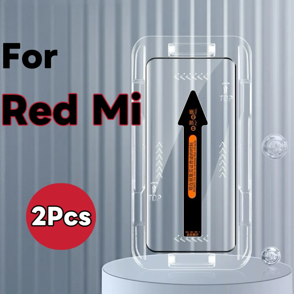 2er-Pack hochauflösende Displayschutzfolien für die Red Mi-Serie, einfach zu installieren