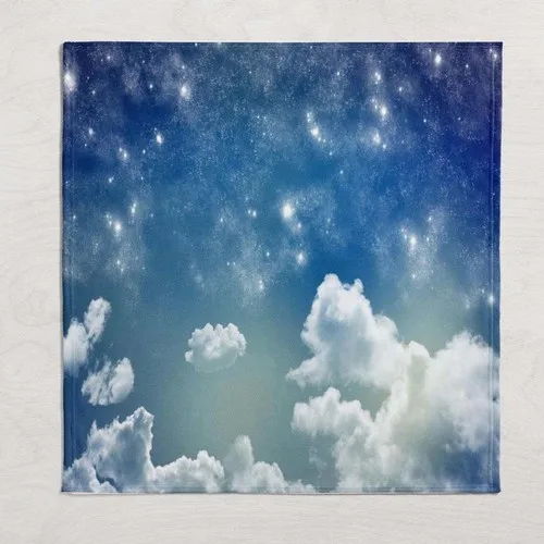 Else Carpet Else Blue White Cloud Stars Wellsoft Pattern 3D Tv Blankets