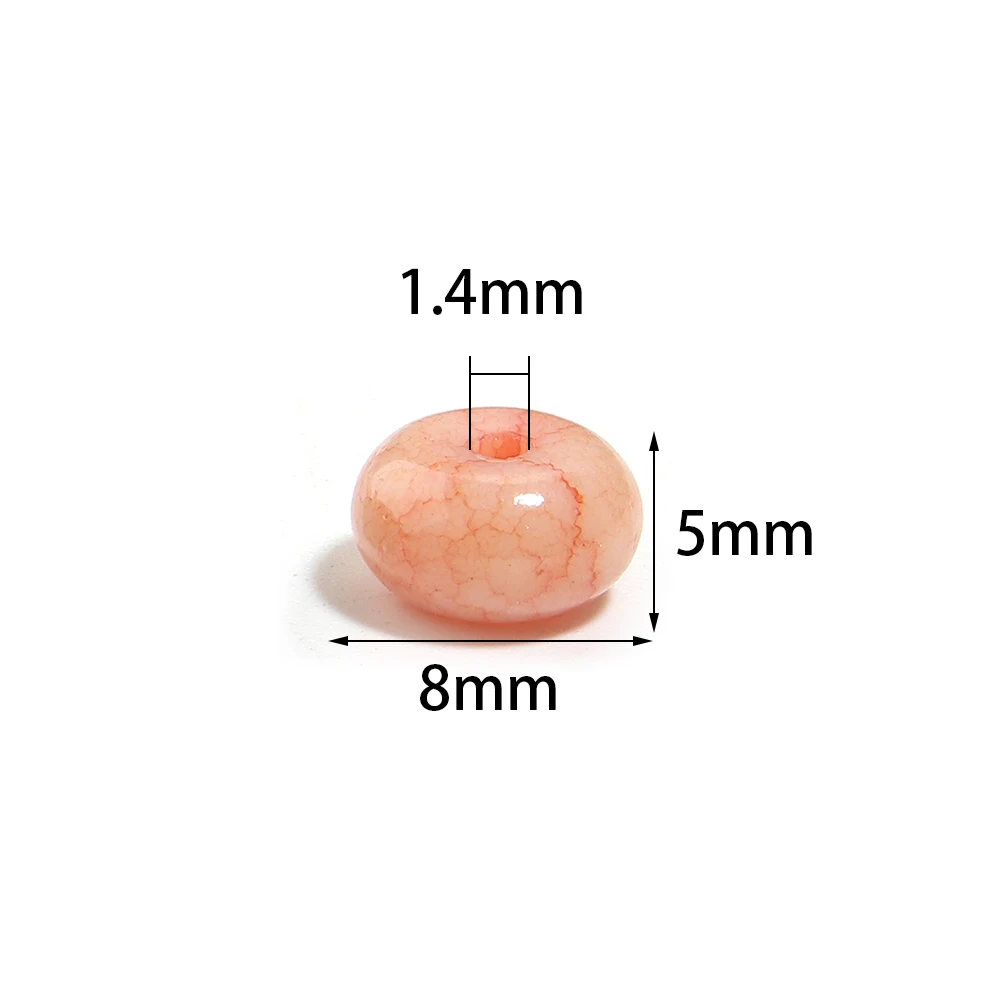 50 Stück/Set 5x8mm Rondell-Form Bunte Rissglasperlen Lose Abstandsperlen Abakusperlen für Schmuckherstellung DIY Armband-Zubehör – Detail 1