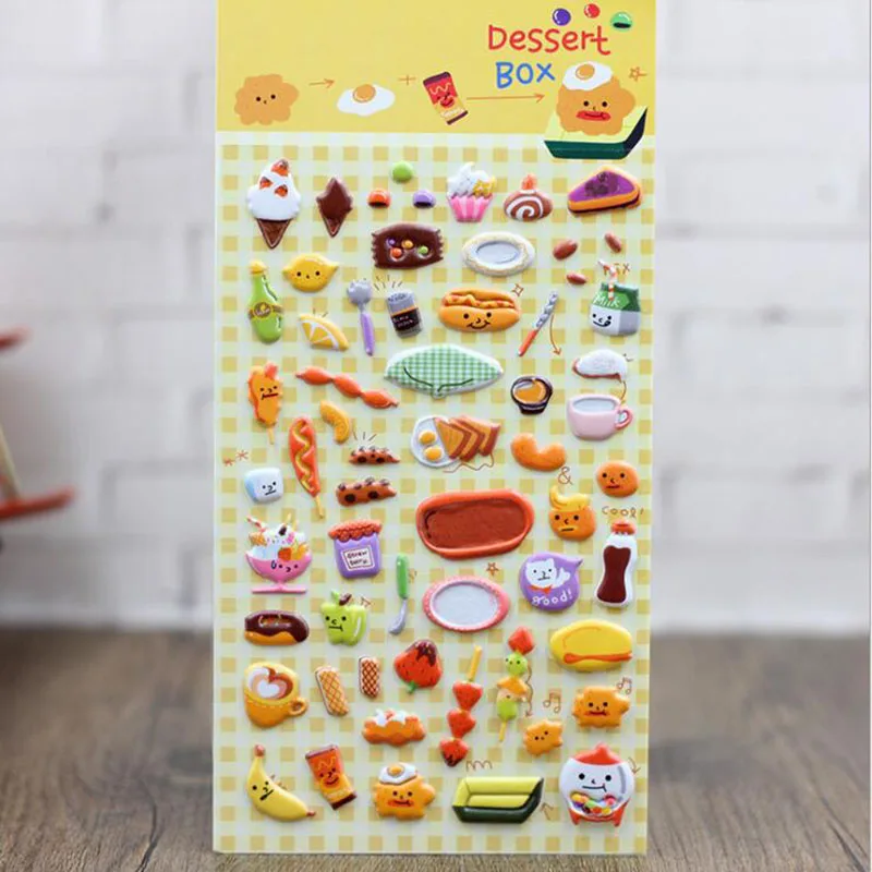 Kindergarten Three-dimensional Sponge Sticker Stationery Anime Mobile Phone Senyu Snack Party Bubble Diary Decoration Sticker