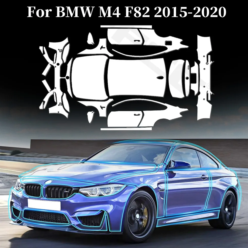 

For BMW M4 F82 2015-2020 Anti-scratch TPU Paint Protection Film Car Body Clear Bra Pre-cut PPF Resistant Invisible Repairable