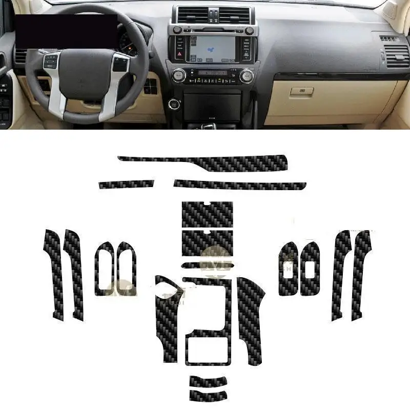 

Car interior carbon fibre Film For Toyota Prado 2011-2017 5D PET Center console Anti scratch resist film Accessories refit PPF