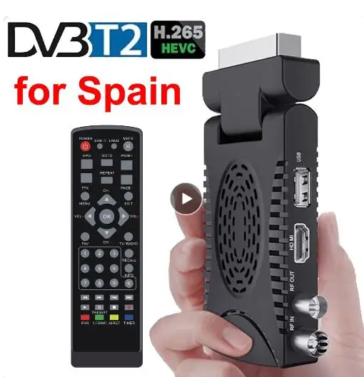 

for EU Italy Spain Mini DVB-T2 Scart H.265 HD Digital DVB T2 Europe Terrestrial TV Receiver HEVC Set Top Box 1080p HD Decoder