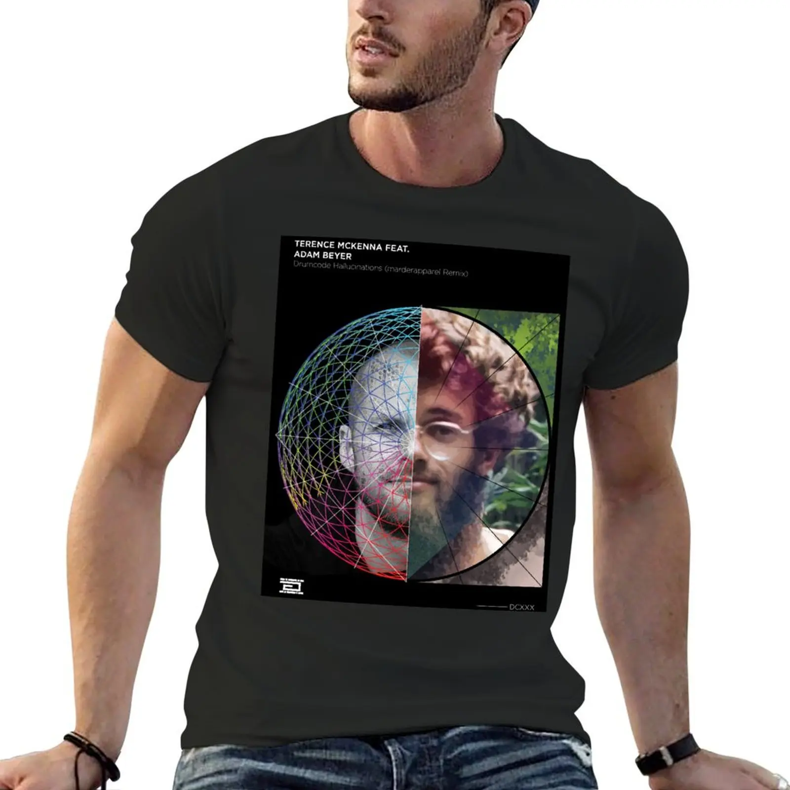 Неофициальный дизайн DRUMCODE, Адам Бейер, Теренс Маккана, Темное техно, Футболка True Hallucinations, летняя мужская мода