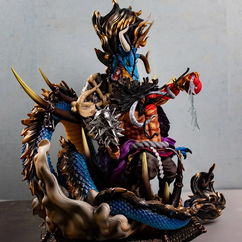 50cm Bandai ONE piece Luxury Edition Black Pear KAIDO New GK Anime Figure Statue PVC Collection Model Desktop ornament Colorbox