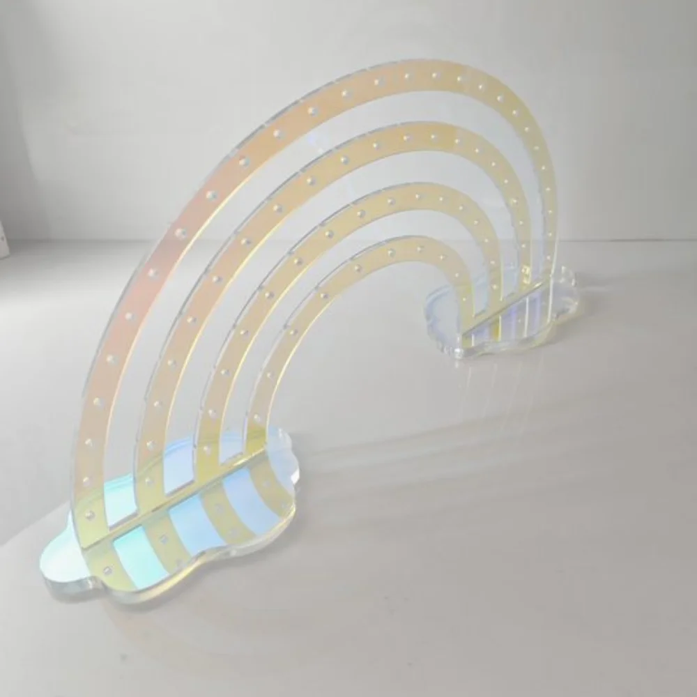 Jewelry Organizer Cloud Rainbow Earrings Stand Detachable DIY Ear Studs Display Holder Transparent Stable Jewelry Storage Rack